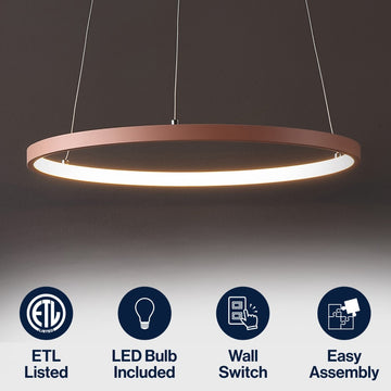 Brice Modern Contemporary Iron Integrated LED Pendant